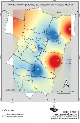Situación hídrica del año 2018 en la provincia.