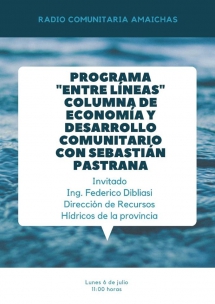El Ing. Dibliasi de Recursos Hidricos participará de un programa radial en Amaicha del Valle